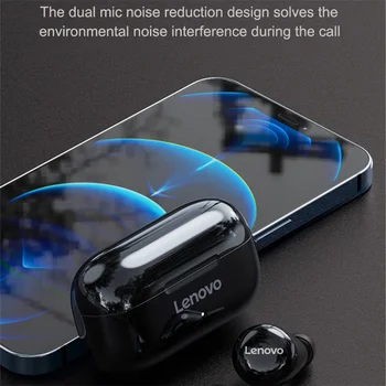 Lenovo LP11 brezžične slušalke HD stereo BT 5.0 Bluetooth slušalke z Dvojno Mikrofon Šport Čepkov šumov igre na Srečo
