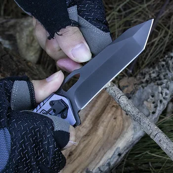 Zunanji Preživetje v Džungli 53hrc Visoko Trdoto Prenosni Taktično Folding Nož Vse Jekla Ročaj Kampiranje, Lov in Reševanje Nož