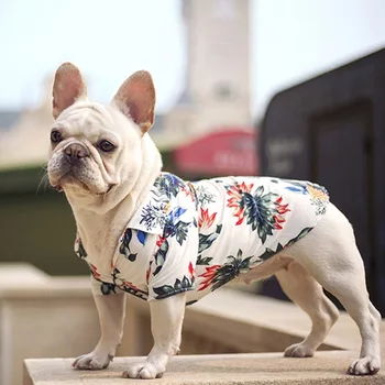 Pes Majice, Obleke Poletje Plaža Oblačila Telovnik Pet Oblačila Cvetlični T-Shirt Hawaiian Za Mala Velika Mačka Pes Chihuahua