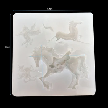 Silikonsko plesni Flying Horse Obliko Fondat Torto Dekoracijo UV Smolo Čokolada Mavca Sladkorja Gline Plesni M2726