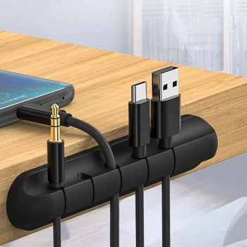 Kabel Imetnik Silikonski Kabel Organizator USB Navijalec Namizje Urejeno Upravljanje ClipsHolder Za Miške, Tipkovnice, Slušalke Slušalke