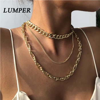 LUMPER Punk hip-hop stilu nove multi-layer ogrlica modno kovinsko verigo vratu verige
