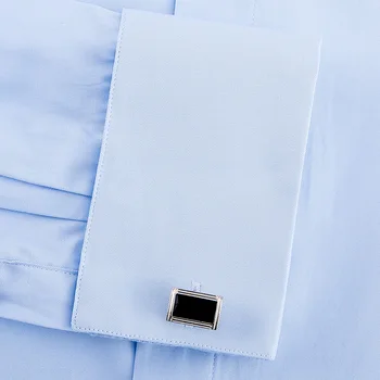 Moška Klasična Skrite Gumbe francoski Lisice Trdno Obleko Srajco Formalnih Poslovnih Standard-fit Majice z Dolgimi Rokavi (Cufflink Vključene)