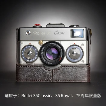 Ročno Pravega Usnja Za Fotoaparat Torba Za Rollei 35 Classic 35 Royal Fotoaparat Pol Vrečko Kritje
