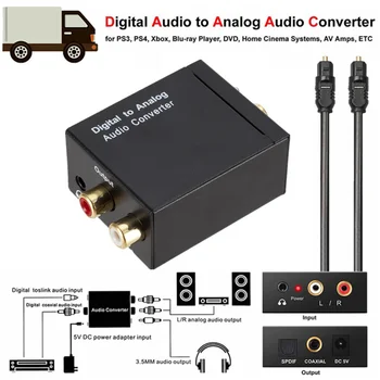 Audio 3,5 Mm Jack Koaksialni Optični Digitalno Analogni Avdio Aux Rca L / R Pretvornik Spdif Digitalni Audio Dekoder Ojačevalnik