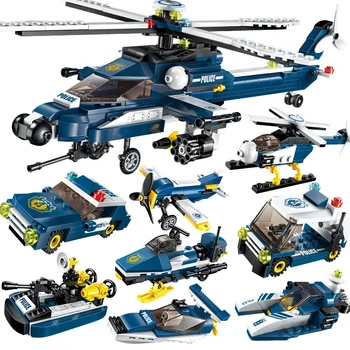 381 Kos 8-v-1 Skupščina Vojaški Helikopter, Bombardiranje Letalo Gradnik Vojske, Orožje Vojak Model Opeke Kit Igrače Za Otroke