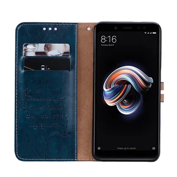 Usnja Flip Case Za Xiaomi Redmi Opomba 5 V Primeru, Da Imetnik Kartice Denarnice Primeru Za Xiaomi Redmi Opomba 5 Pro Note5 Pro Mobilnega Telefona Vrečko