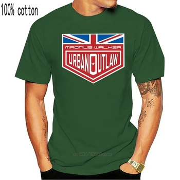 Magnus Walker Mestnih Outlaw T-Shirt Britansko Zastavo Moda za Moške Kratke Rokave Bombaž Vrhovi Obleka Black