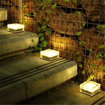 LED Sončne Luči na Prostem Okraski Sončna Trata Vrtne Luči Okrasne Opeke Ice Cube Luč za Pot Lanscape Dvorišču
