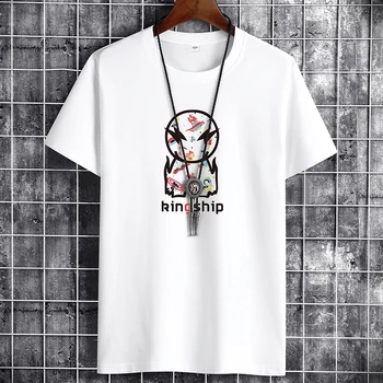 Poletje Nov Modni T Shirt za Moške 2021 Hip Hop Anime Oblačila Harajuku Retro Prevelik Manga Goth Ulične Vintage T-shirt