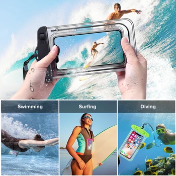Plavanje Vrečke Nepremočljiva Telefon Primeru Vode, ki so dokaz Vrečko Mobilni Telefon Torbica PV Kritje za iPhone 11 Pro Xs Max XR X 8 7 Galaxy S10