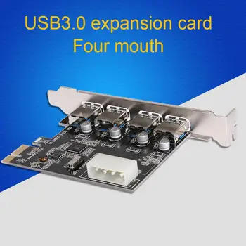 USB3.0 Razširitveno Kartico, 4 port PCI-E, da USB3.0 Računalnika Širitev Kartico Gospodinjstvu Računalnik Nastavite za Bitcoin Rudar Rudarstvo