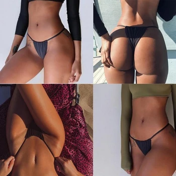 Seksi Ženske, Plavanje Hlače Brazilski Predrzen Bikini Bottom Tangice Kopanje Povoj Kravato Strani Plažo