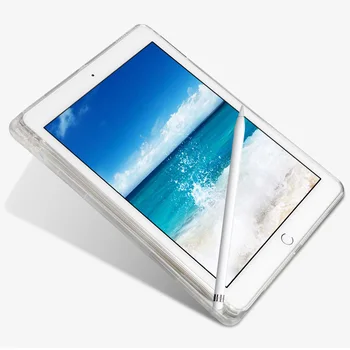 Prozoren Pokrov Za iPad 10.2 7 8 Mini 2 3 4 5 9.7 2018 Pro 10.5 11 Zrak 2 3 4 S Svinčnik Imetnik TPU Silikon Nazaj Tablični Primeru