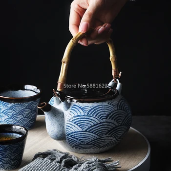 Japonski Slog, Gospodinjski, Keramični Čajnik Čaja Skodelice Vode Pokal Restavracija Čaj Pot