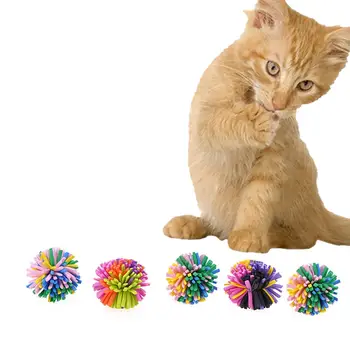 5Pcs/Paket Plastičnih Pisane Mačka Igrače Žvečiti Chase Pet Žogo Igrače za Mačke Mucek Smešno Igra Bubble Žogo Igrače za Hišne Potrebščine