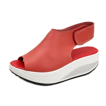 2020 nov gugalnik čevlji ženske poletne sandale debel-soled Velcro klin platformo mid-pete nepremočljiva platformo ribe usta sandali