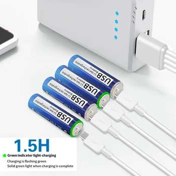 PALO Zmogljivostjo 1,5 V AA Baterija Li-ion 2800mwh Li-Polymer USB Polnilna Litij-USB, Baterije AA Kabel USB