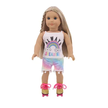 Lutka Valjčni Skate Bleščica Obutev Primerna 18 Inch Ameriški 43 CM Prerojeni Rojen Baby Doll Oblačila Dodatki Nenuco Ropa Generacije Igrače
