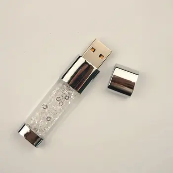 Pravi Zmogljivosti Diamond Pendrive Kristalno USB Flash Disk 4gb 8g 16gb 32gb 64gb Pomnilnika memory Stick Pisane Ključ Usb 2.0 Promocijsko Darilo