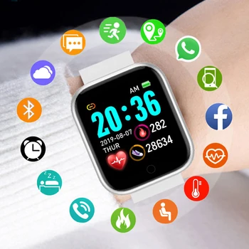 Y68 Pametno Gledati Krvni Tlak Monitor Pametna Ura D20 Nepremočljiva Šport Srčni utrip Reloj Smartwatch Ure Za Android IOS