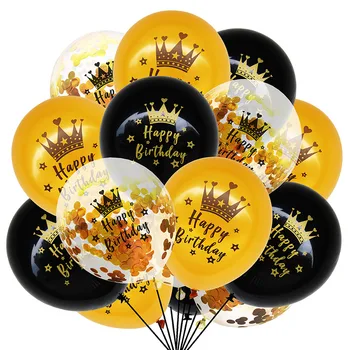 15pcs/set Happy Birthday Okraski Krono Latex Baloni za 18. Odraslih Rojstni Dekor dovaja Zrak Globos