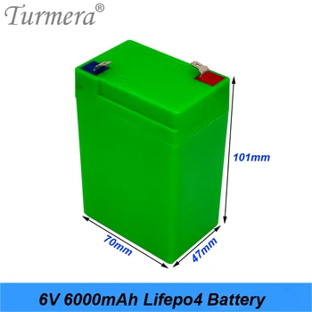 Turmera 6V 6AH Lifepo4 Baterijo Zamenjajte Shranjevanje Baterij za Otroke Električni Avtomobil in motorno kolo Elektronski Sili Lahka Uporaba