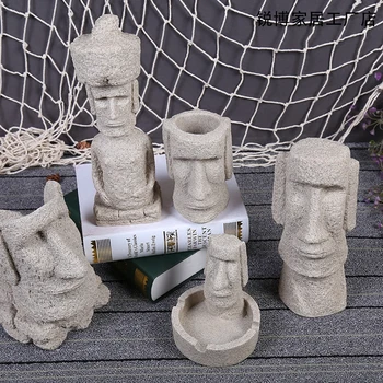 Peščenjak Velikonočni Otok Moai Pukao Kip Velikonočni Dan Figurice Dom Dekoracija Dodatna Oprema Event & Party Supplies