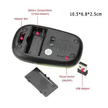 Nov Prenosni 3500 Brezžični Fotoelektrično Miško Za 2,4 G Wireless Mouse USB Sprejemnik Ultra Tanek Slim Mini Optična Za Laptop Iger na srečo