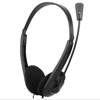 Črna 3.5 mm, Mikrofon Nastavljiv Glavo Žične Stereo Slušalke šumov Slušalke za Servis Računalnika