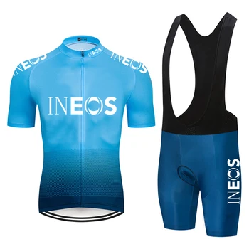 2021 Novo INEOS Poletje Pro Kolesarski Dres Komplet Dihanje Team Racing Sport Kolesarski Dres Mens Kolesarjenje Oblačila Kratek Kolo Jersey