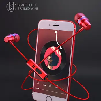 Visoka Kakovost Žične Slušalke Kovinski Bas Zvok Slušalke Za V Uho Šport Slušalke Z Mikrofonom Gaming Slušalke Za Xiaomi IPhone Samsung