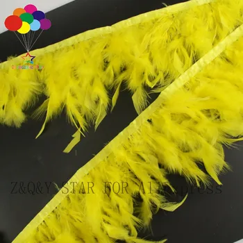 Naravni turčija pero 10-15 CM obarvana rumeno krpo rob DIY stopnji uspešnosti kostum obrti nakit pero