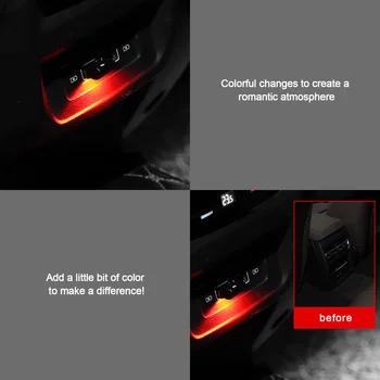 7 se Spremeni barva Mini USB Avto Svetlobe Gumb Nadzor LED Modeliranje Svetlobe Avto Okoljske Svetlobe Notranje Svetlobe Avto Notranje zadeve USB Vmesnik