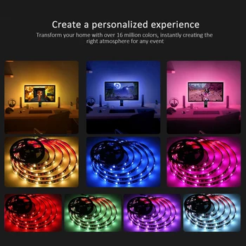ColorRGB, LED Trakovi Luči, za TV Prenosni RAČUNALNIK, USB Napajanje LED Trak svetlobe RGB5050 Led Osvetlitev z APP Nadzor