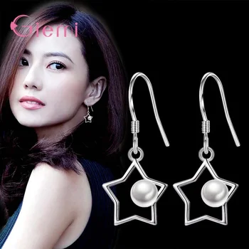 925 Sterling Silver Pearls Necklace Earrings Jewelry Set For Women Engagement Decoration Trendy Style Cute Star Shape