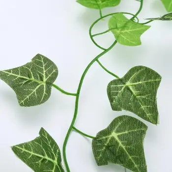 1 Kos 2.1 M Zeleno Doma Dekor Umetno Ivy Listov Garland Rastlin Vinske Trte Ponaredek Listje, Cvetje Creeper Ivy Venec Vrtni Okras
