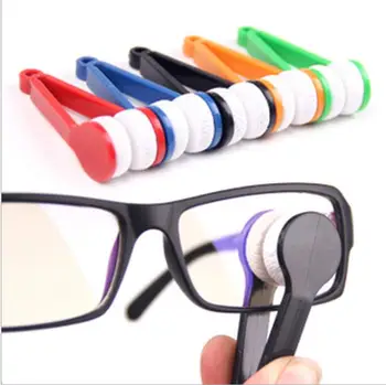5 Barv Očala Zbadanje Prenosni Večnamenski Dve strani Očala Mikrovlaken Očala Čistilo Krtačo Očala Čiščenje Orodja