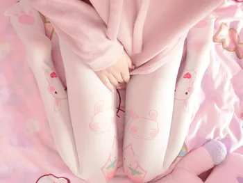 Lolita pantyhose zajec mehko različico lepo tiskanje pantyhose anime COS nogavice