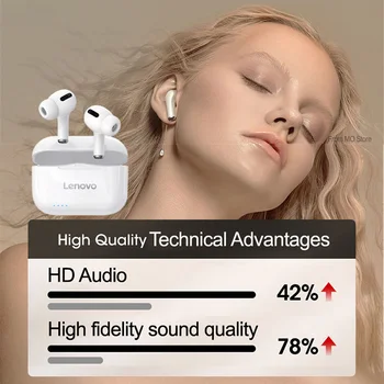 Lenovo LP1S TWS Bluetooth Slušalke 5.0 Slušalke za Zmanjšanje Hrupa, HIFI Nizki Ton na Dotik Brezžične Stereo Slušalke Slušalke