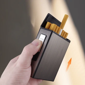 20Pcs Zmogljivosti Cigaret Polje z USB Električni Vžigalnik Nepremočljiva Cigaret Držalo za Polnjenje Zamenljive žice Pripomoček Za Človeka